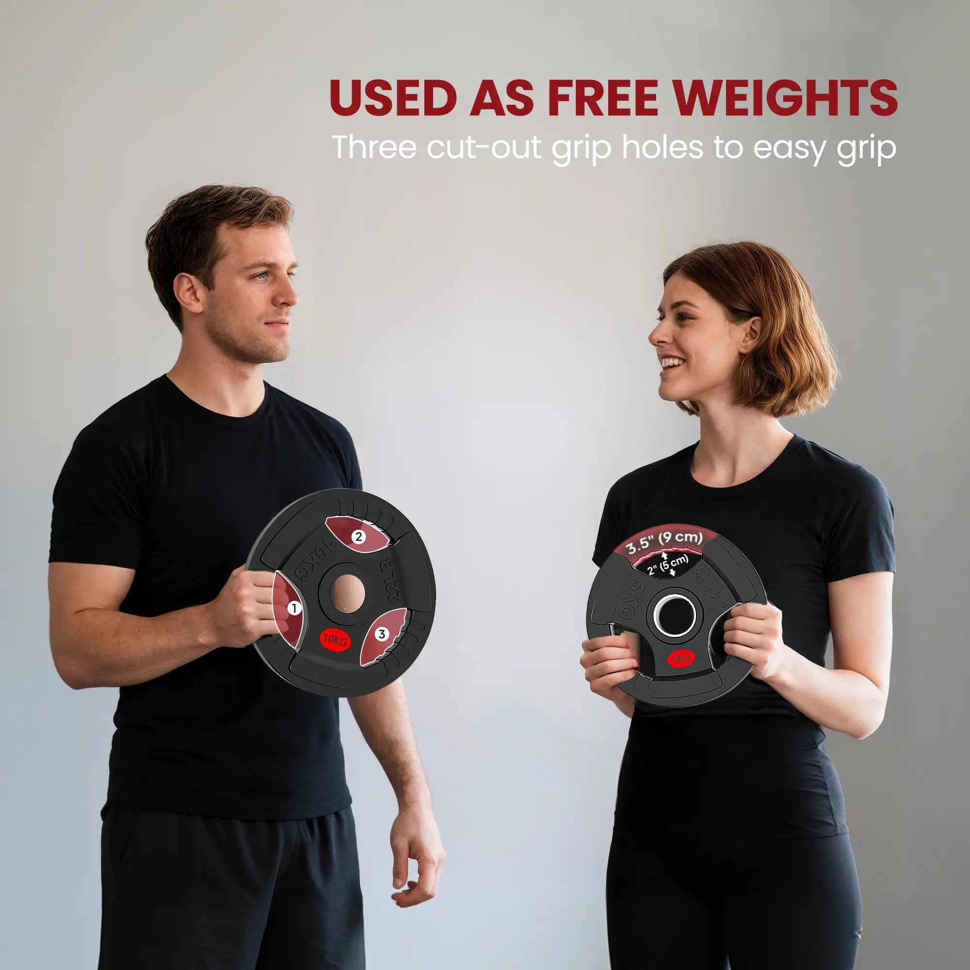 Weight Plates Set, 2-Inch Barbell Weights, 2 x 11lbs, 2 x 22lbs Dumbbells & Barbells at Gallery Canada