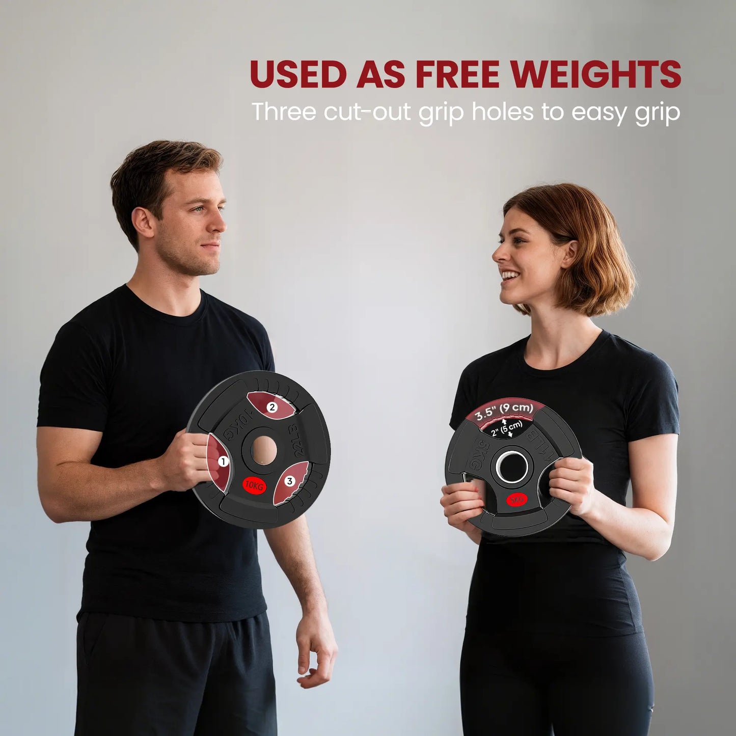 Weight Plates Set, 2-Inch Barbell Weights, 2 x 11lbs, 2 x 22lbs Dumbbells & Barbells at Gallery Canada