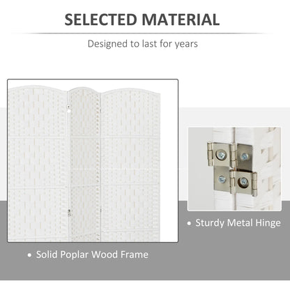 6ft 4-Panel Folding Room Divider, Wooden Frame, White Room Dividers at Gallery Canada