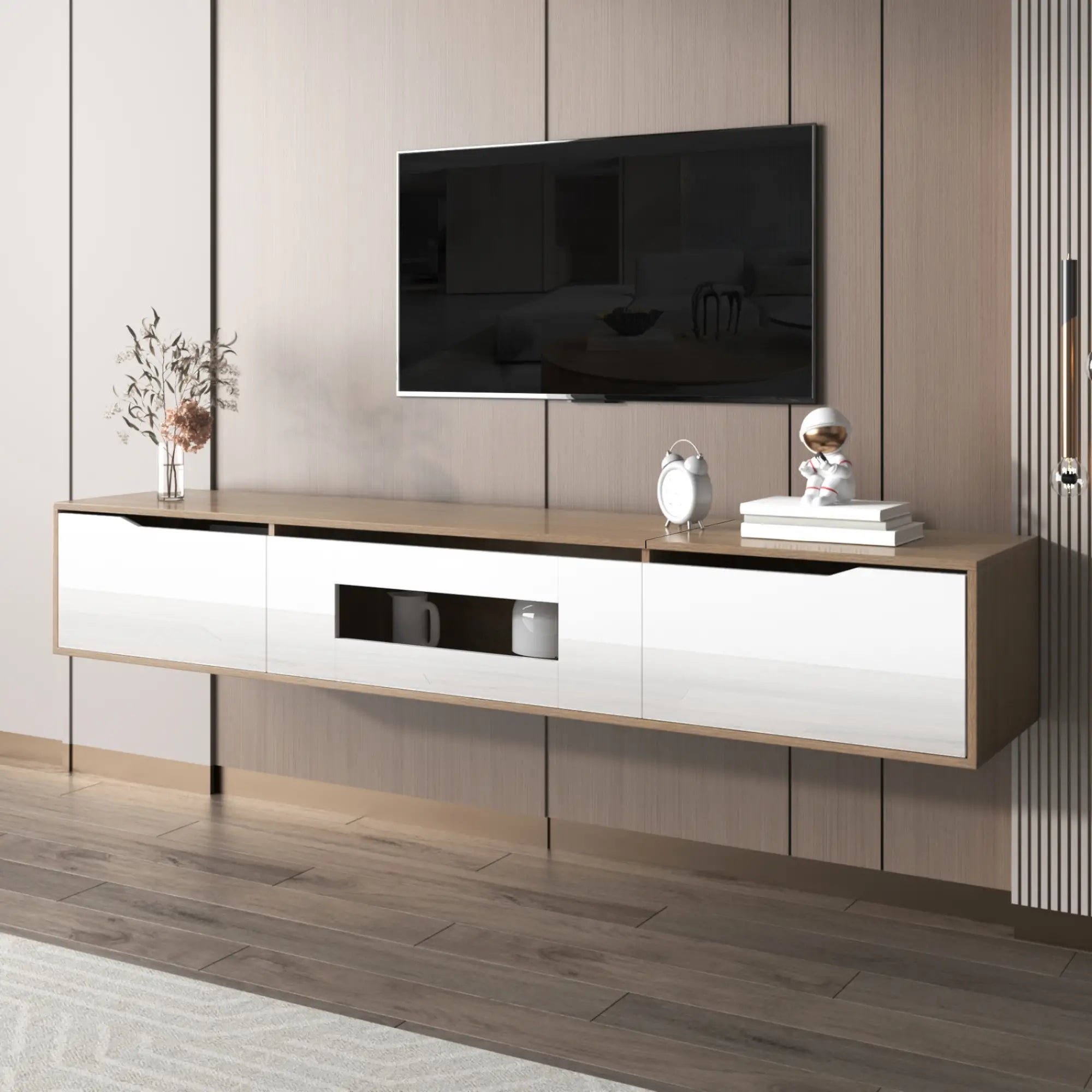 Modern TV Stand With LED Lighting, 71
