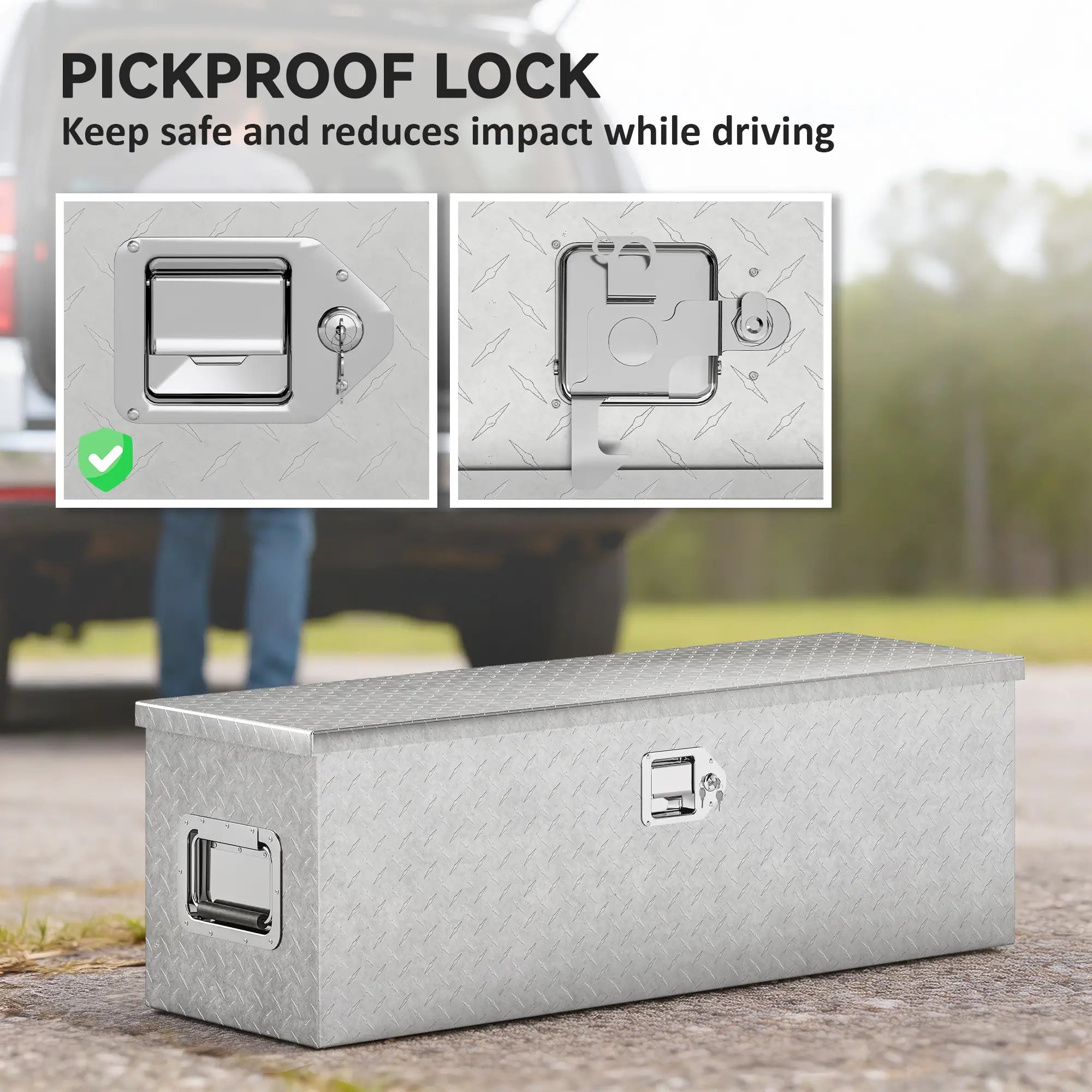 48 Inch Truck Bed Tool Box, Heavy Duty Aluminum Diamond Plate Trailer Tongue Box Tool Organizers at Gallery Canada