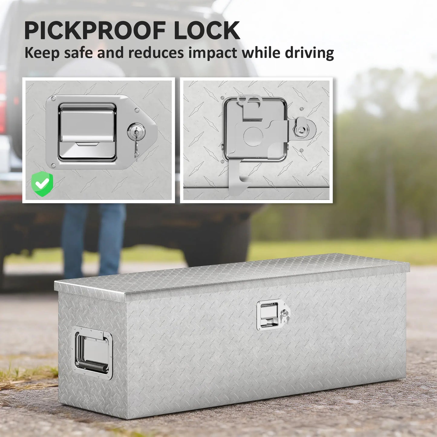 48 Inch Truck Bed Tool Box, Heavy Duty Aluminum Diamond Plate Trailer Tongue Box Tool Organizers at Gallery Canada