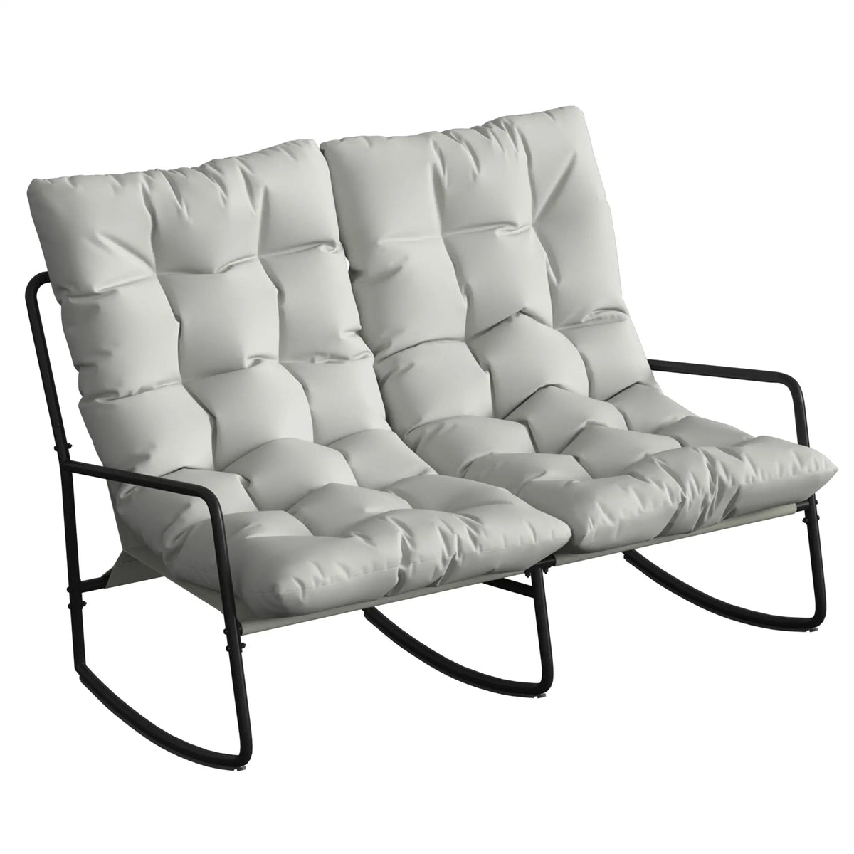 2-Person Outdoor Rocking Chair With Cushions, 528 LBS Capacity, Light Grey Outdoor Rocking Chairs at Gallery Canada