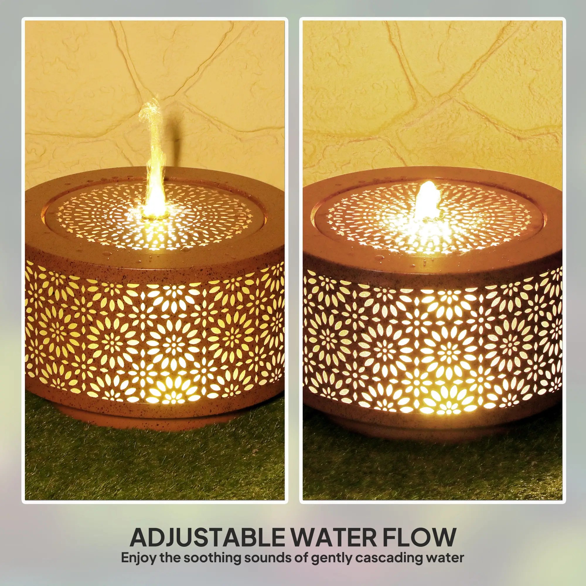 Outdoor Water Fountain with LED Lights, 10