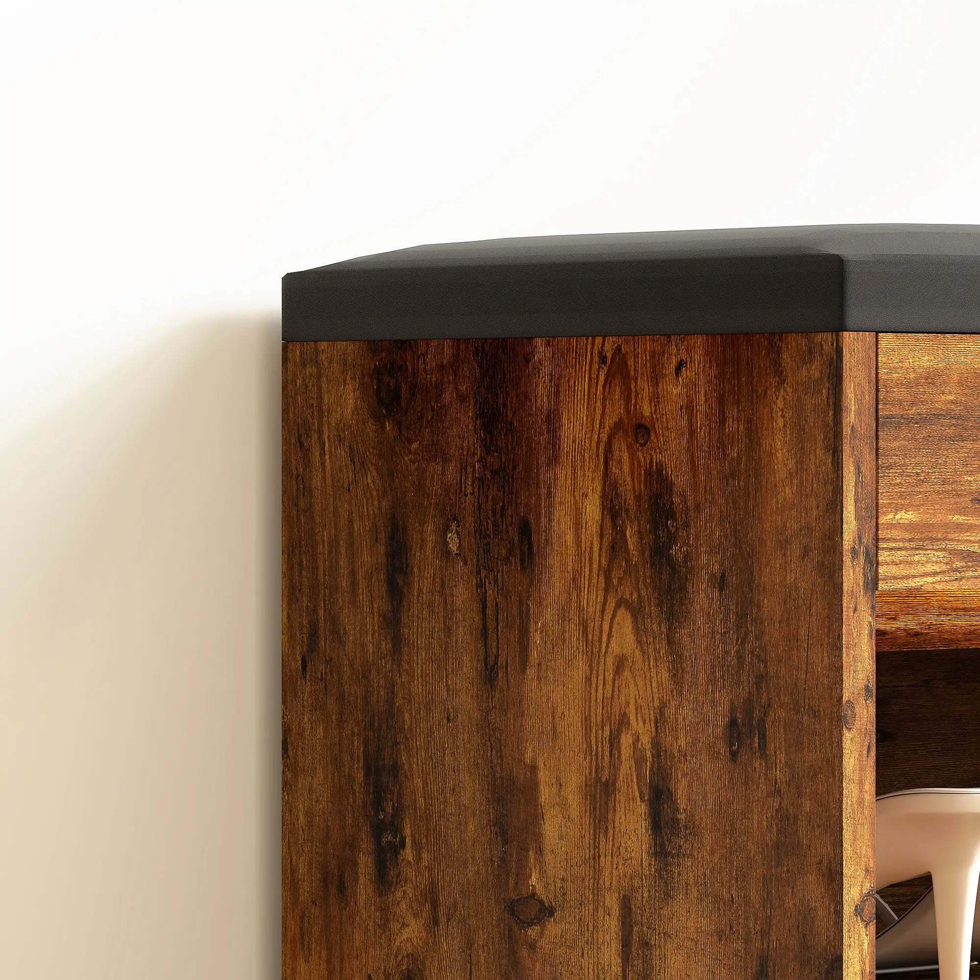 Shoe Bench with Padded Cushion, Hidden Storage, Rustic Brown Shoe Storage Cabinets & Racks at Gallery Canada