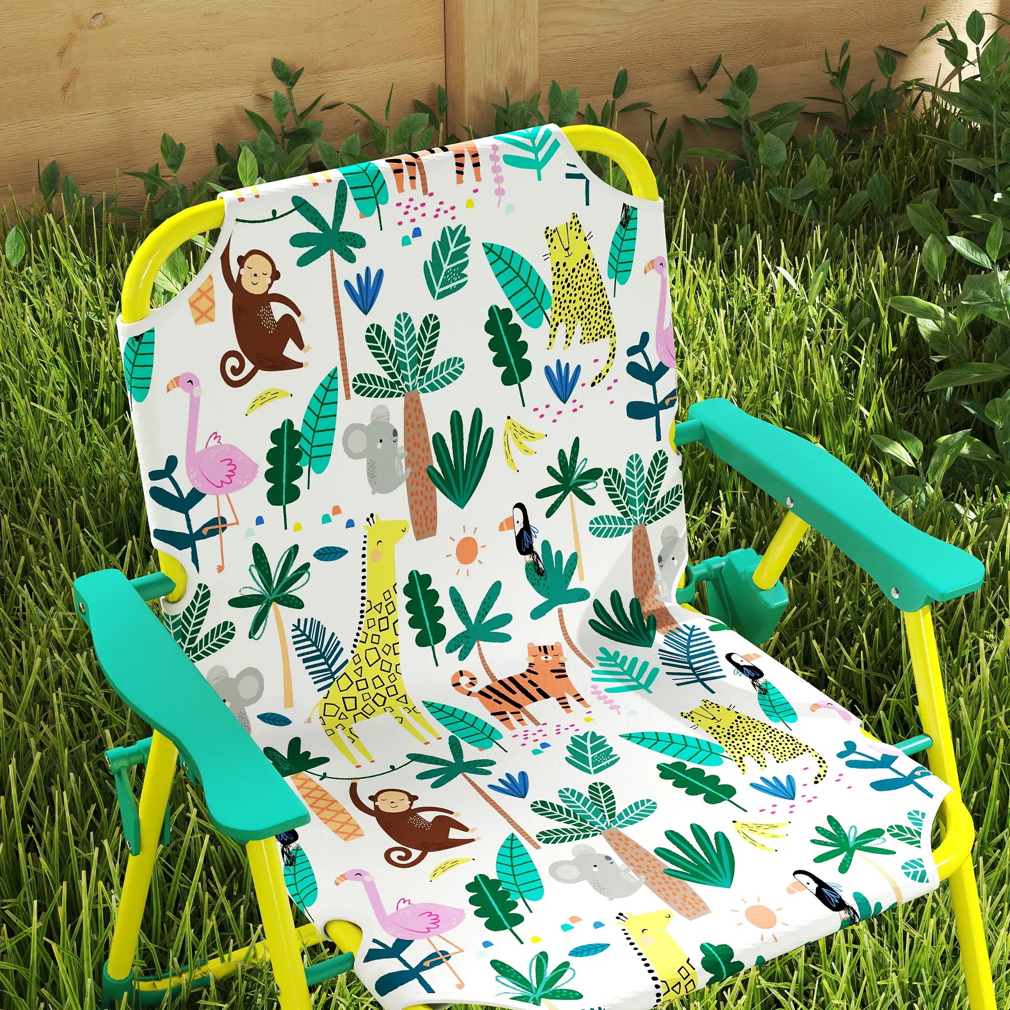 Kids Picnic Table Set, 2 Folding Chairs, Umbrella, Green Kids Outdoor Furniture at Gallery Canada