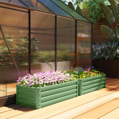 Galvanized Raised Garden Beds, Outdoor Planter Box Set, Light Green Galvanized Planter Boxes at Gallery Canada