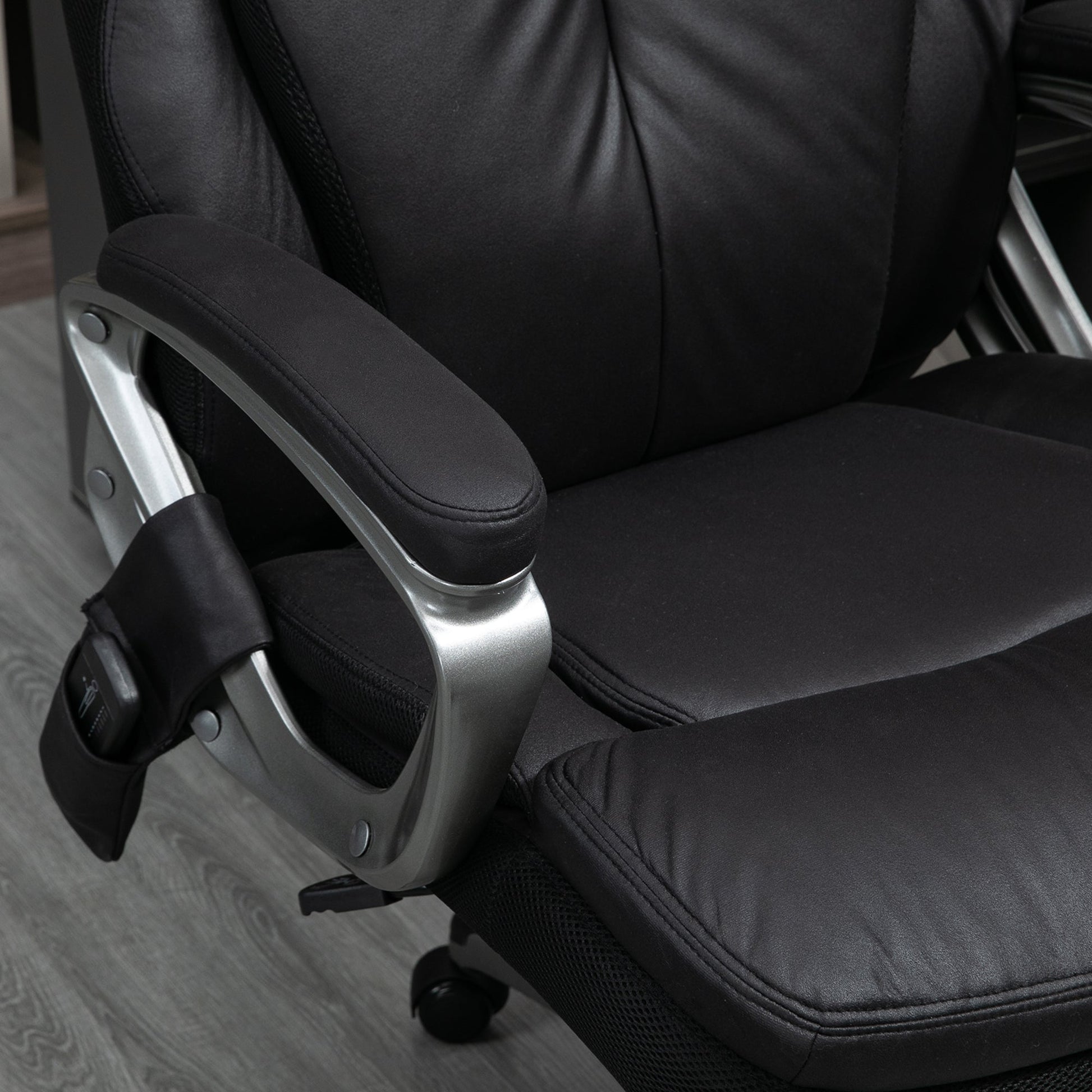 Big and Tall Massage Office Chair with Strong Vibration, Microfiber Office Chair, 27.25"x31.5"x48.75", Black - Gallery Canada