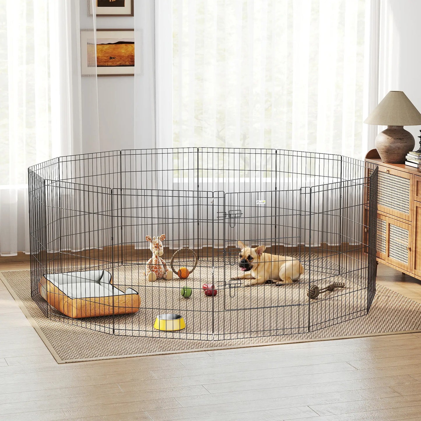 36 Inch Foldable Metal Pet Playpen, Dog Kennel Cage, 12 Panels Dog PlayPens at Gallery Canada