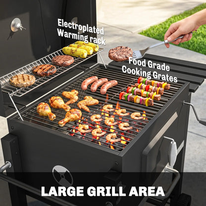 Portable Stainless Steel BBQ Trolley Grill With Wheels, Side Shelf Charcoal BBQ Grils at Gallery Canada