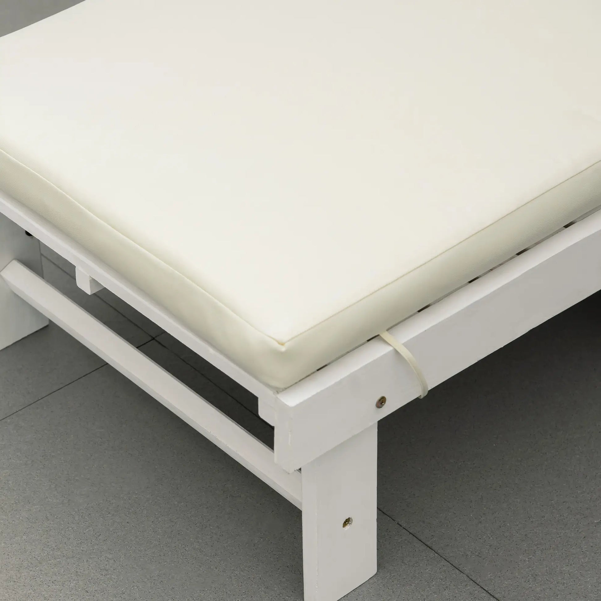 Wooden Folding Chaise Lounge, Outdoor Chair, Adjustable Back, White Chaise Loungers at Gallery Canada