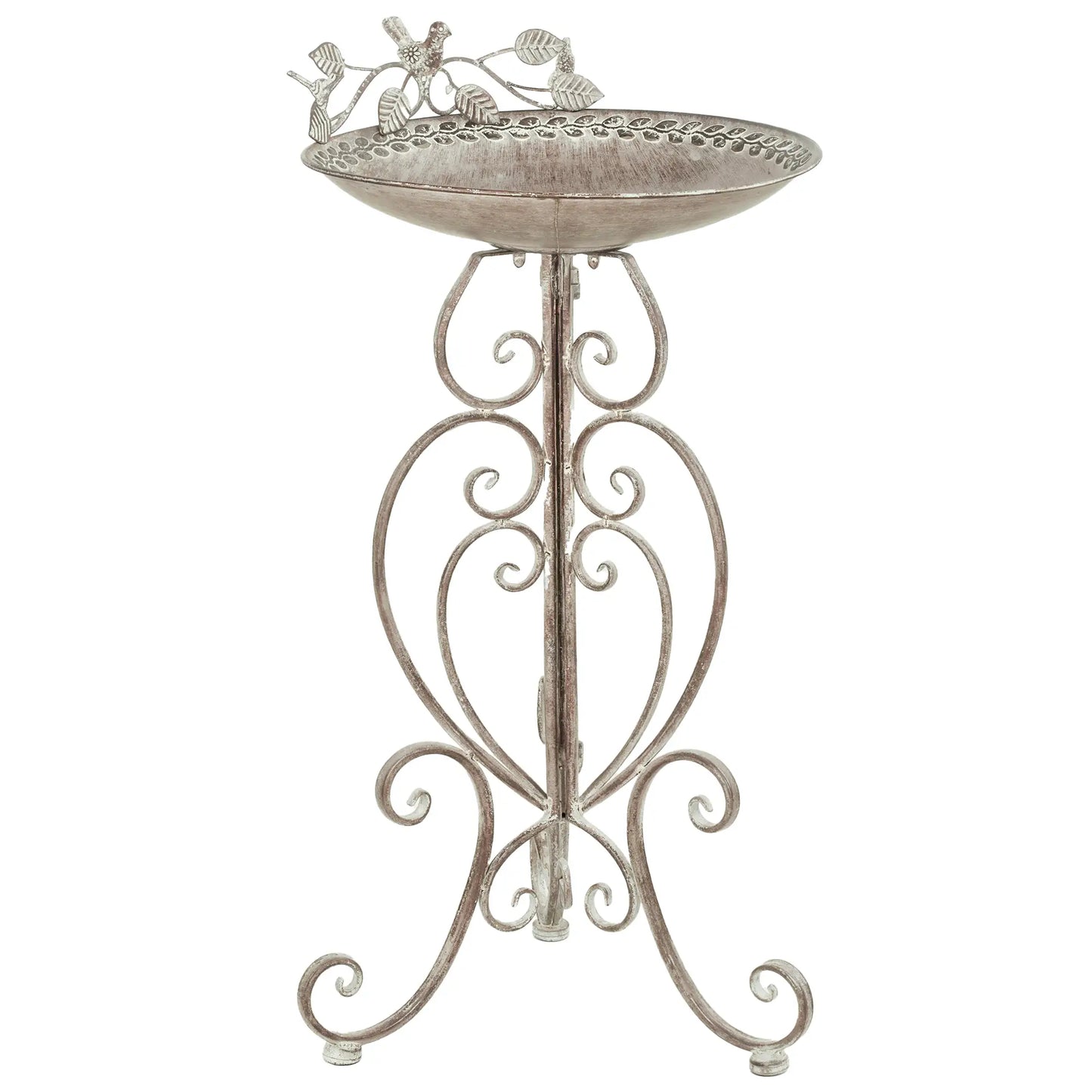 30" Tall Bird Bath With Bird Statues, Vintage Garden Bowl Pedestal, Brown Garden Decor at Gallery Canada