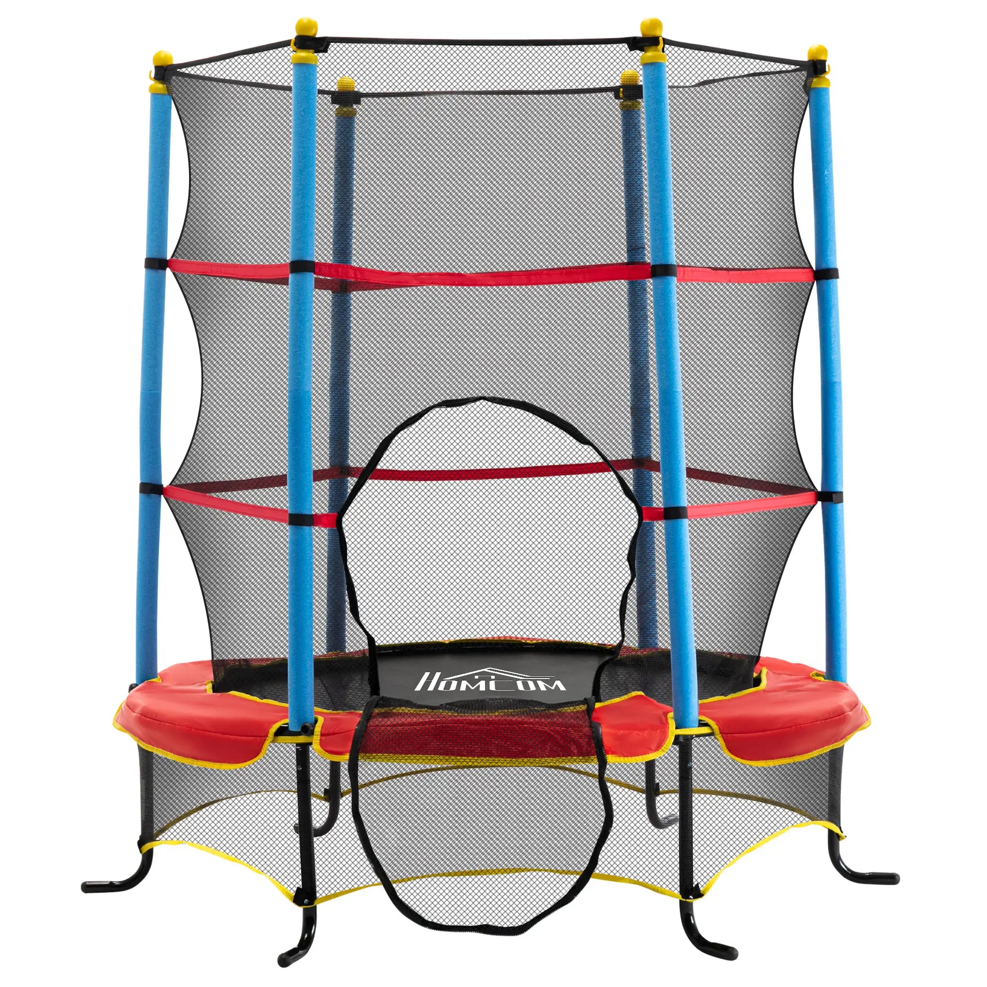Kids Trampoline with Safety Net, Pad, Indoor Outdoor, Age 3-10, Multi-Coloured Trampolines at Gallery Canada