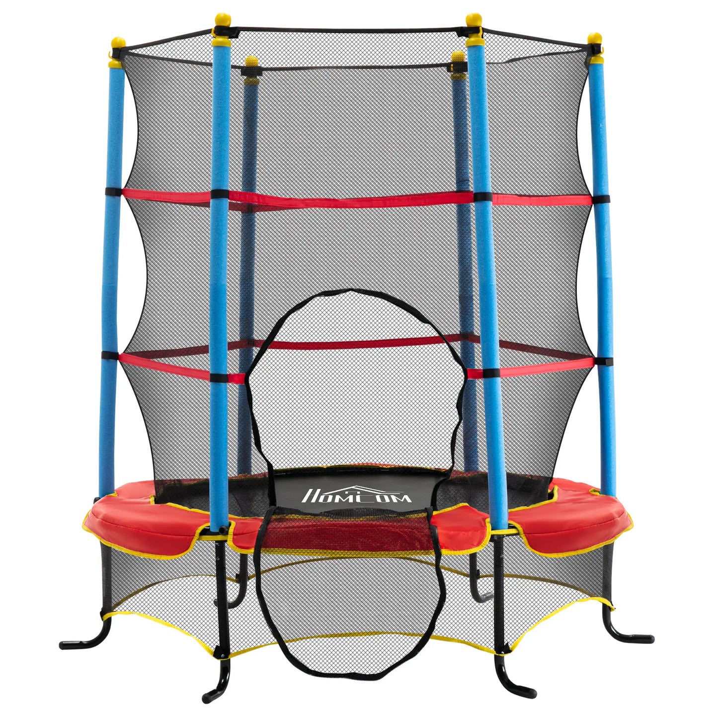 Kids Trampoline with Safety Net, Pad, Indoor Outdoor, Age 3-10, Multi-Coloured Trampolines at Gallery Canada
