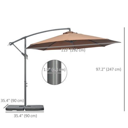 9.6ft Offset Patio Umbrella, Hanging Parasol, Crank, Base Cantilever Umbrellas at Gallery Canada