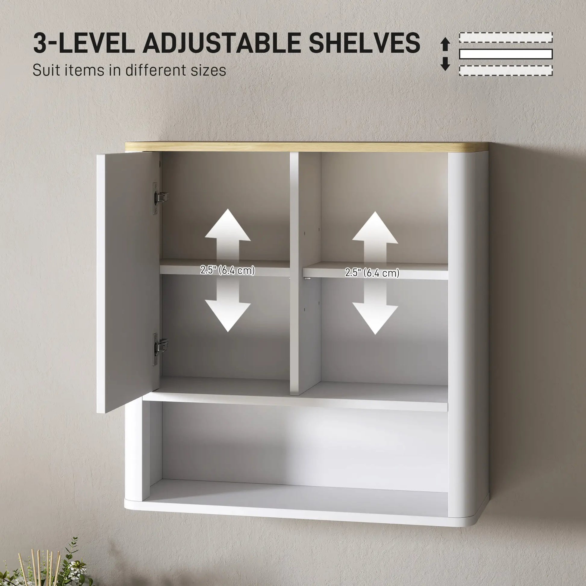 Bathroom Wall Cabinet, Medicine Cabinet with Adjustable Shelves, White Bathroom Cabinets at Gallery Canada