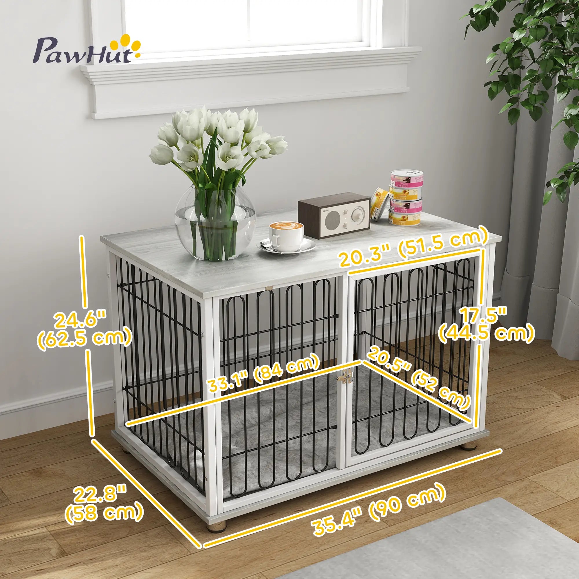 Dog Crate Furniture, Washable Cushion, Adjustable Feet, Medium Size, Grey Houses, Kennels & Pens at Gallery Canada