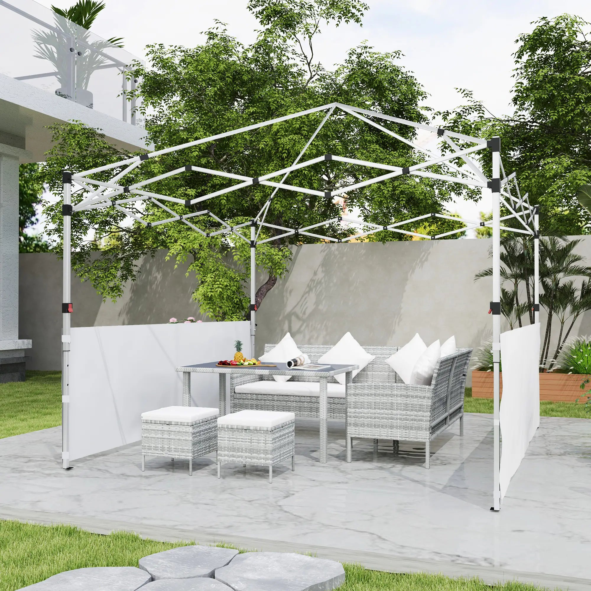 Canopy Sidewalls, 10' x 10' or 10' x 20', 2 PCS, White Gazebo Sidewalls at Gallery Canada