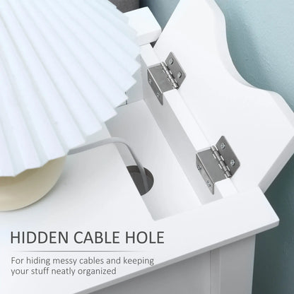 Flip Top End Table, Side Table with Storage, Narrow Nightstand, White Side Tables at Gallery Canada