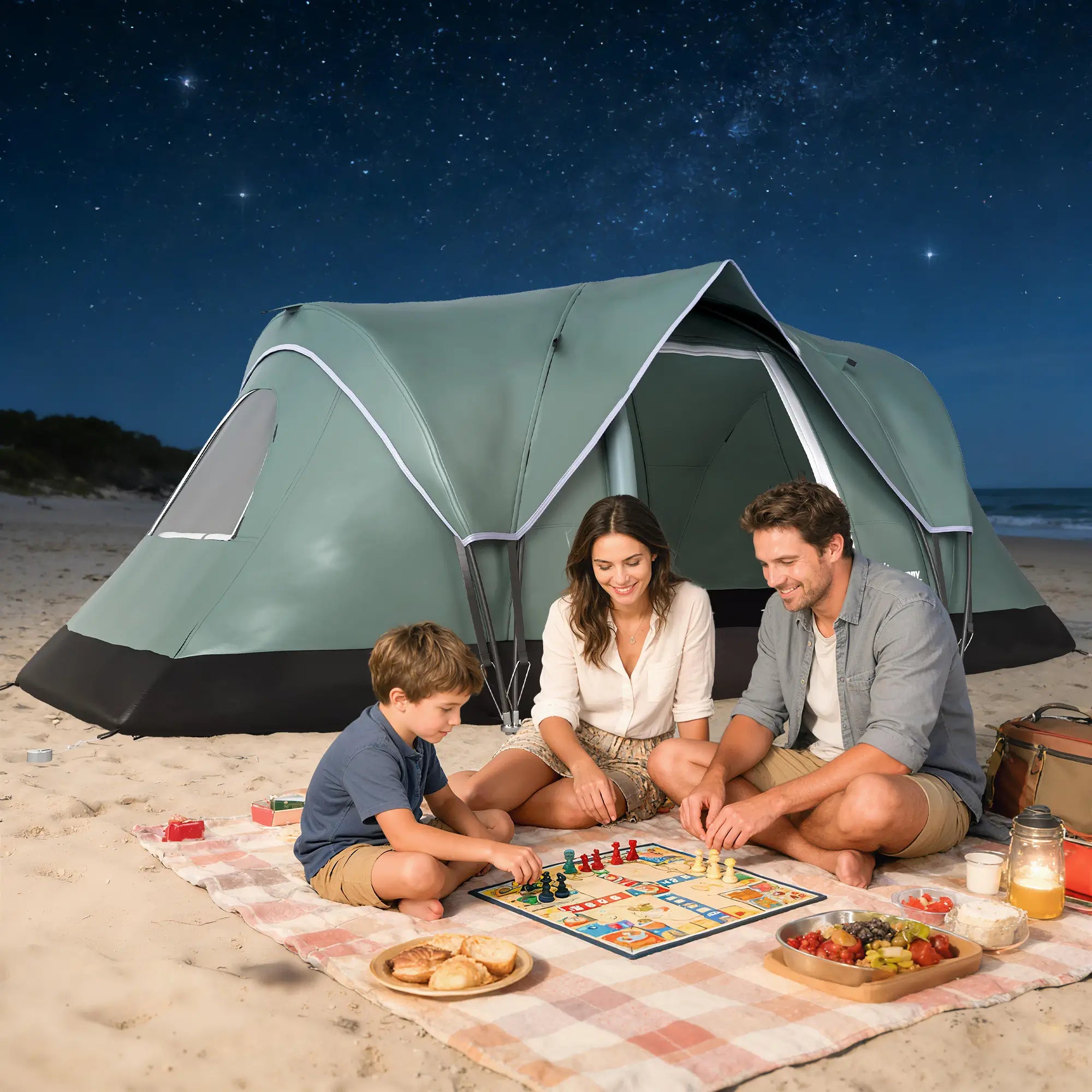 5-6 Person Family Tent, With Lighting Hook, Carrying Bag, Green Camping Tents at Gallery Canada
