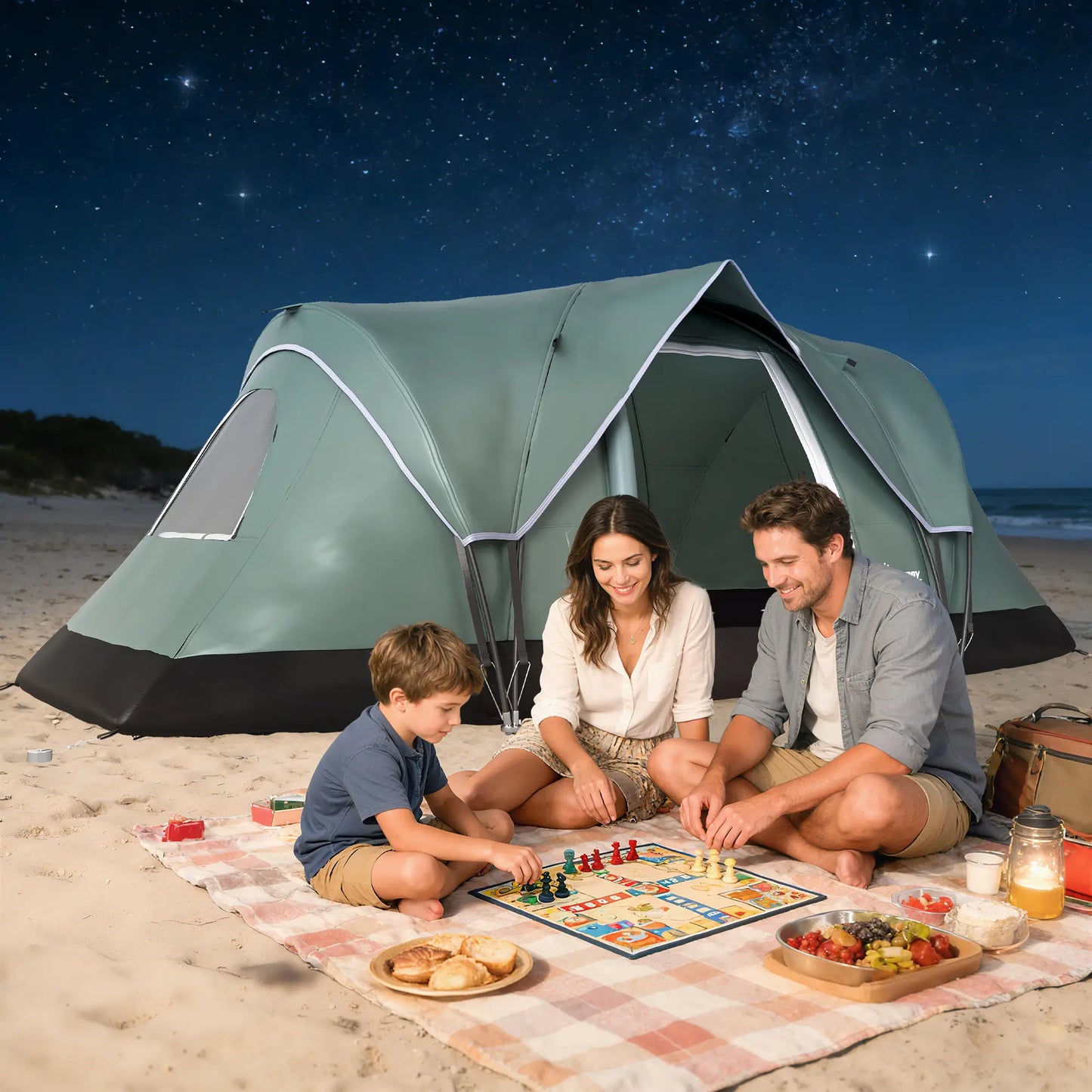 5-6 Person Family Tent, With Lighting Hook, Carrying Bag, Green Camping Tents at Gallery Canada