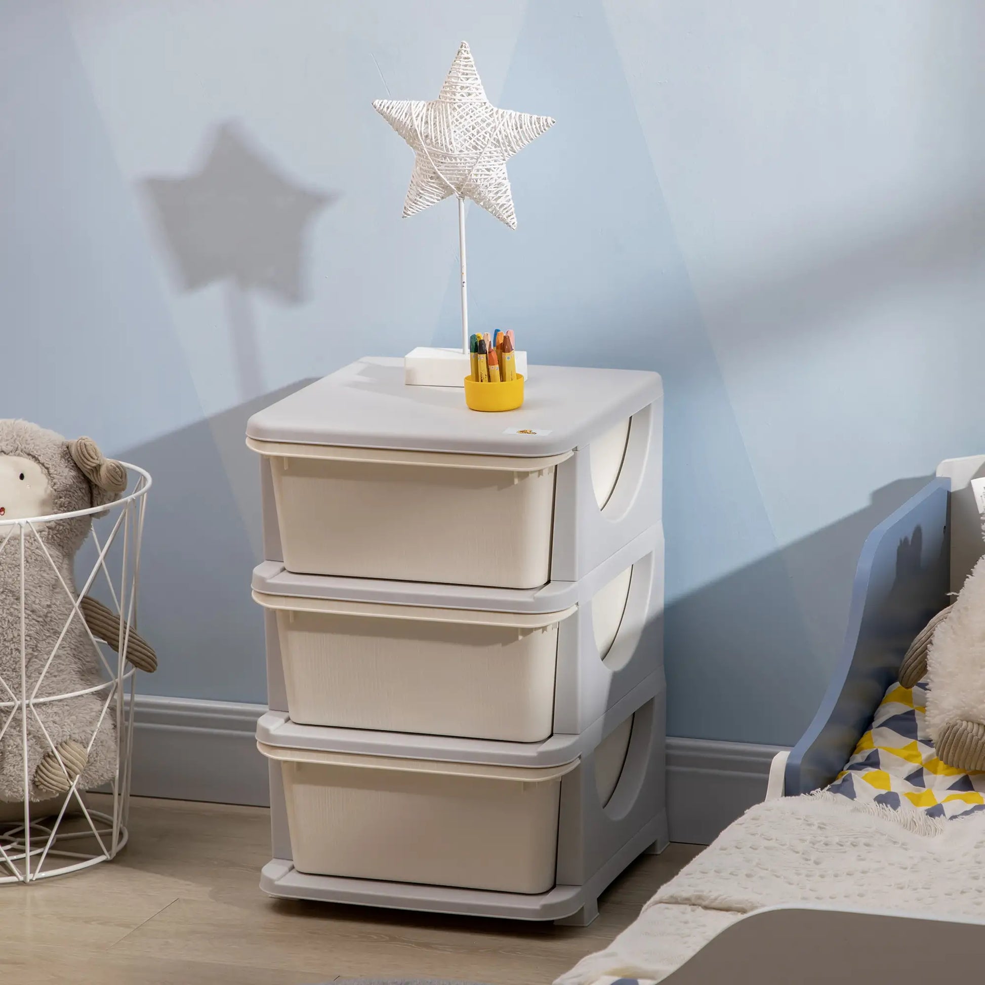 3 Tier Kids Toy Organizer, 3 Plastic Drawers, Cream White Baby & Kids Storage at Gallery Canada