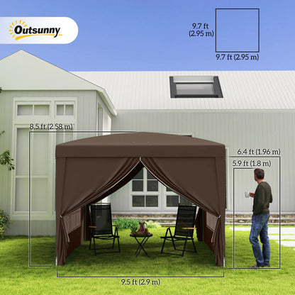 10'x10' Coffee Outdoor Pop Up Party Tent Wedding Gazebo Pop Up Canopies at Gallery Canada