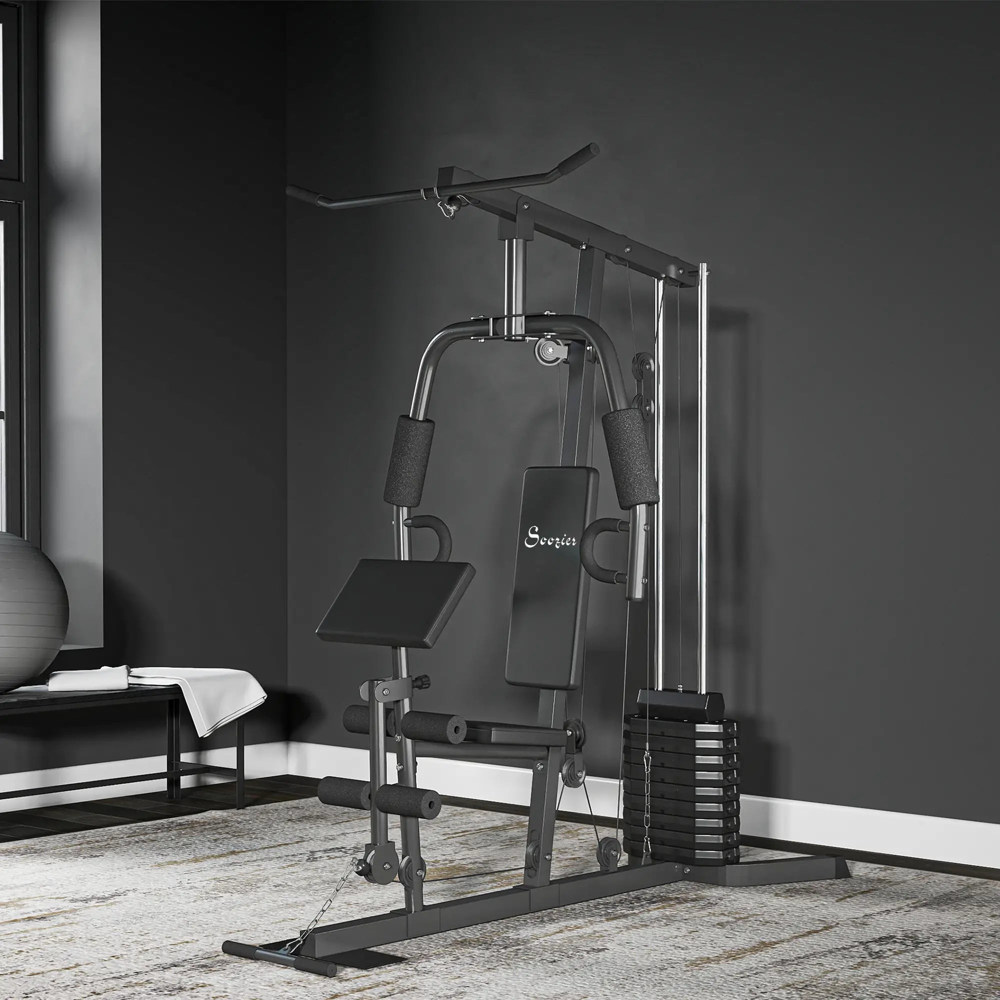 Multi-Exercise Home Gym Station with 99lbs Weight Stack, for Full Body Workout Power Towers at Gallery Canada