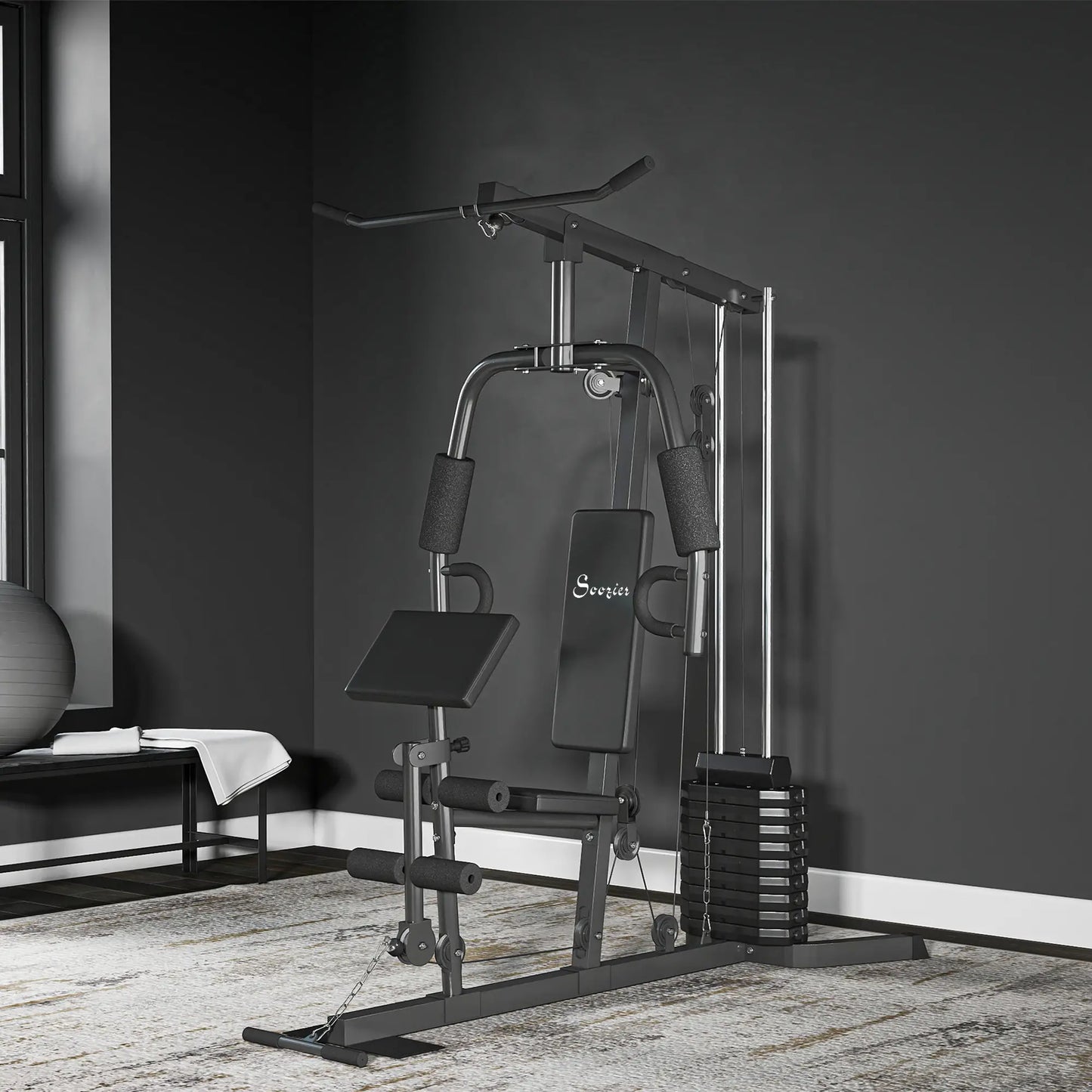 Multi-Exercise Home Gym Station with 99lbs Weight Stack, for Full Body Workout Power Towers at Gallery Canada