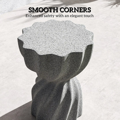 Spiral Garden Stool, Flower Top Outdoor Side Table, Grey Outdoor Benches at Gallery Canada