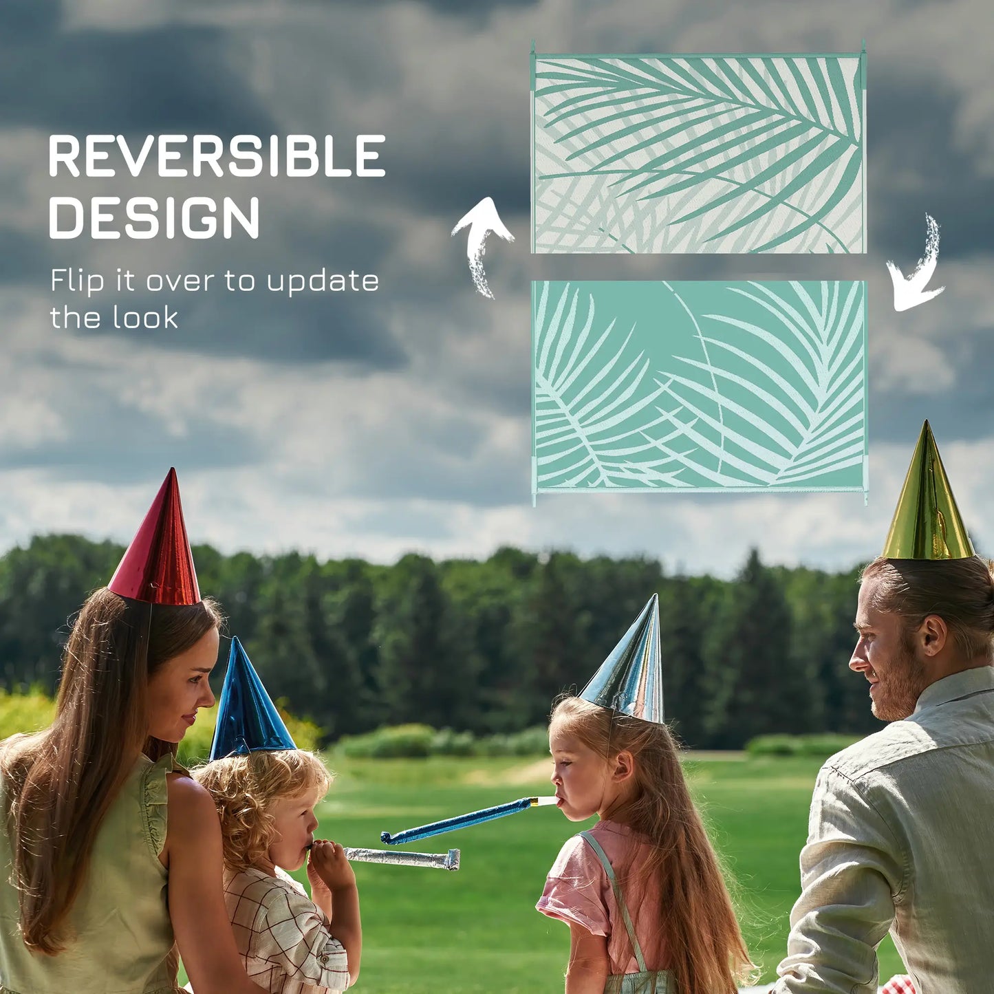 Reversible Outdoor Rug, 9' x 12', Waterproof, Portable RV Camping Carpet Garden Decor at Gallery Canada