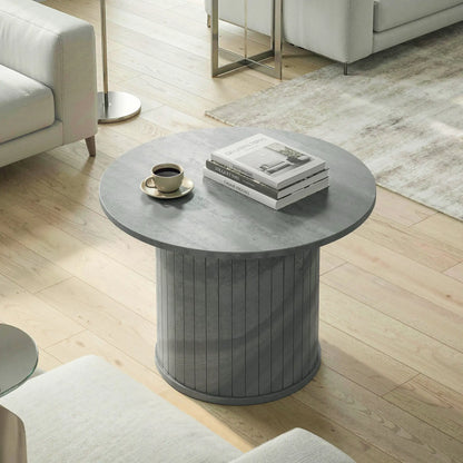 Round Coffee Table, 24", Cement Grey Coffee Tables at Gallery Canada