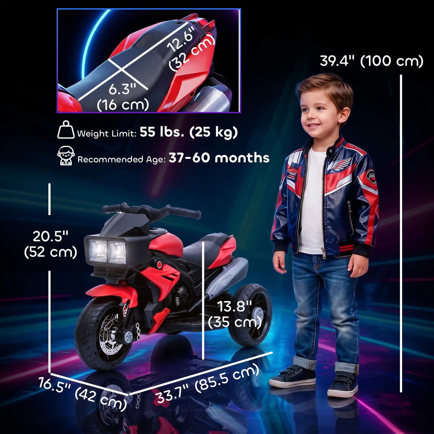 Kids Electric Motorcycle Ride-On Toy, 6V, Red Electric Motorcycles at Gallery Canada