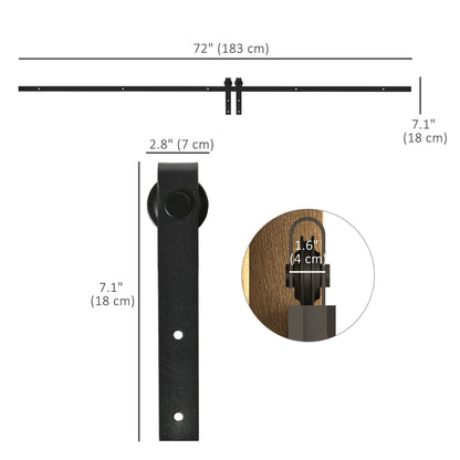 6FT Mini Barn Door Hardware Kit, 19.7" Wide Door, Black Door Hardware at Gallery Canada