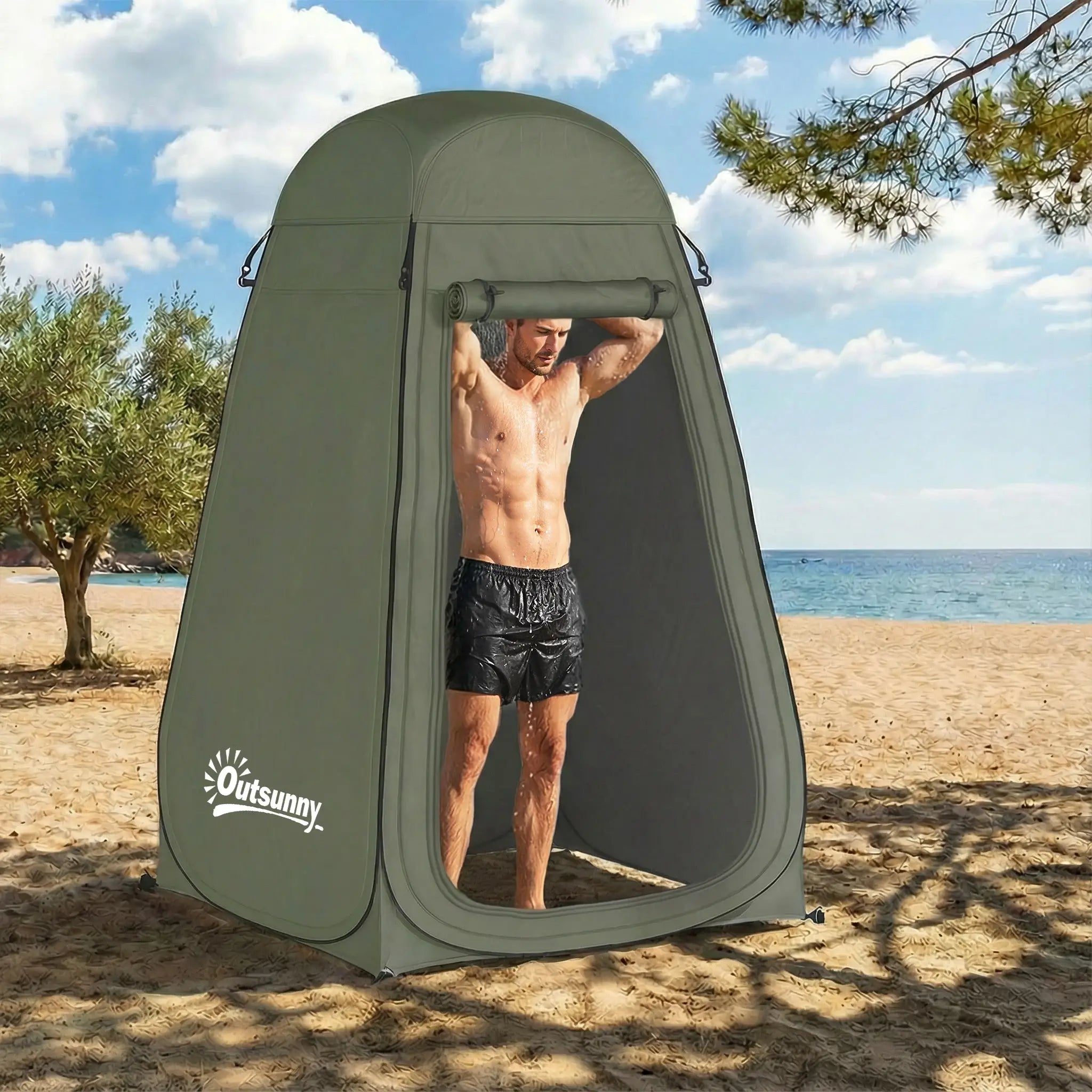 Pop Up Shower Tent, Portable Privacy Room, With Carrying Bag, Green Camping Tents at Gallery Canada