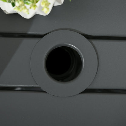 Outdoor Side Table, Patio End Table with Umbrella Hole, Steel Frame, Gray Patio Side Tables at Gallery Canada