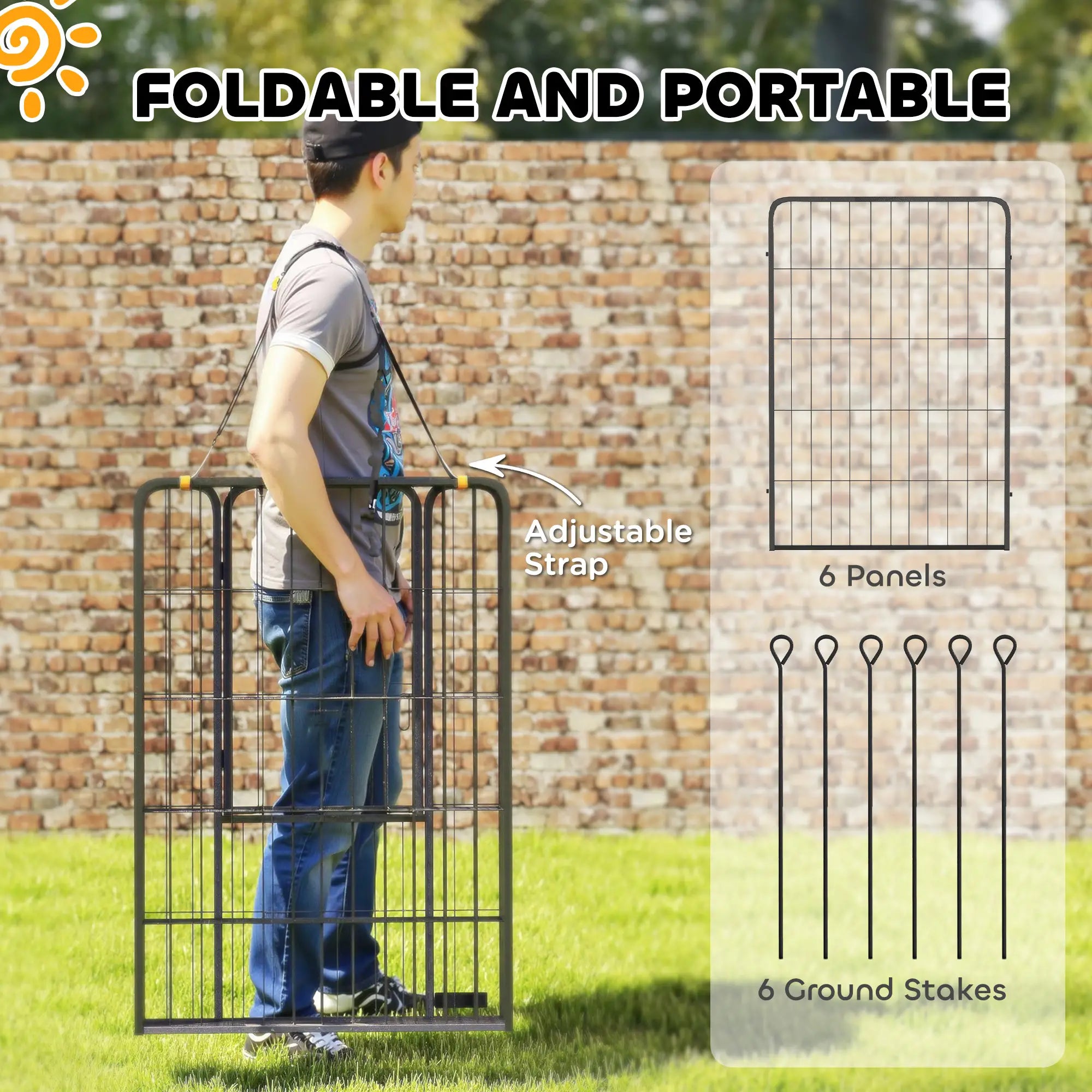 6 Panels Heavy Duty Dog Playpen, 39