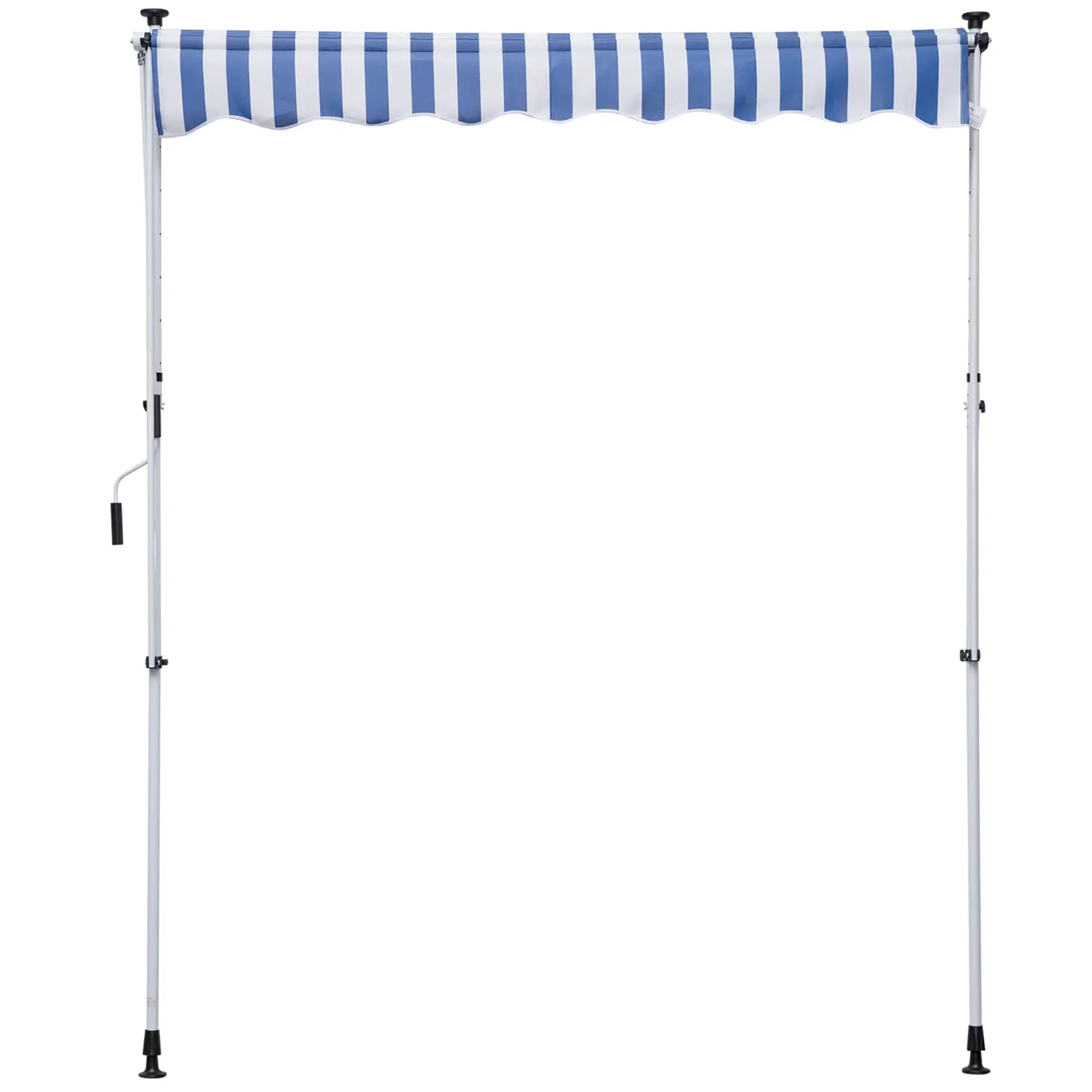 6.6'x5' Manual Retractable Patio Awning, Sun Shade, Water Resistant, Blue Door Awnings at Gallery Canada