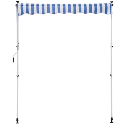 6.6'x5' Manual Retractable Patio Awning, Sun Shade, Water Resistant, Blue Door Awnings at Gallery Canada