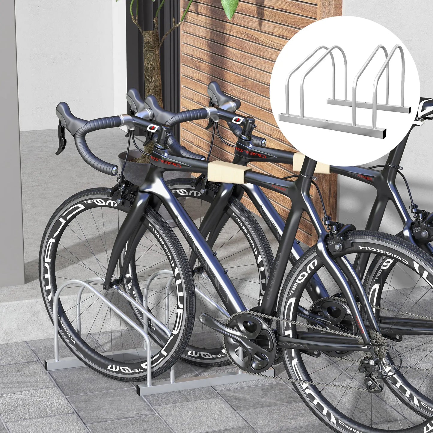 Porte-vélos ajustable pour 2 vélos, support en acier, organisateur de garage, argent