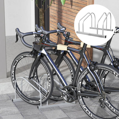 Porte-vélos ajustable pour 2 vélos, support en acier, organisateur de garage, argent