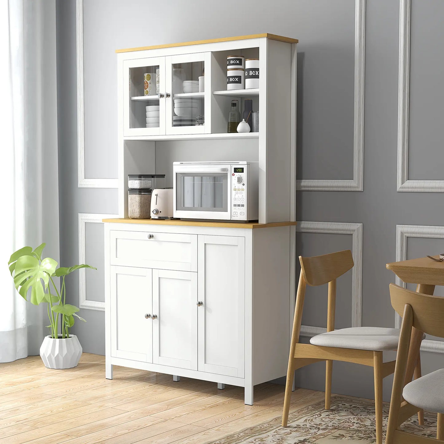 5-Door Kitchen Pantry Cabinet, Freestanding Storage Cabinet Cupboard with Adjustable Shelves, 71" Kitchen Pantry Cabinets at Gallery Canada