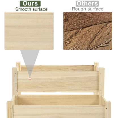 34x34x28 2-Tier Raised Garden Bed, Wooden Planter Box for Vegetables, Herbs, Flowers Elevated Garden Beds at Gallery Canada