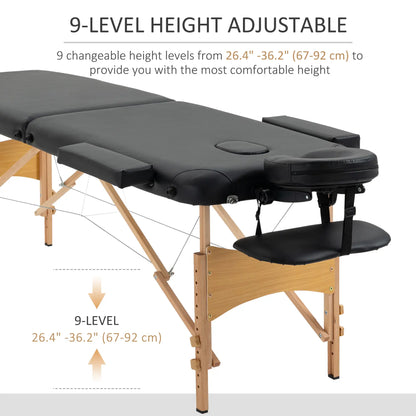 83 Inch Portable Folding Massage Table, Adjustable Salon Spa Bed, Black Portable Massage Tables at Gallery Canada