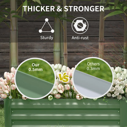 Steel Raised Garden Bed Set, 39"x20"x12", Green