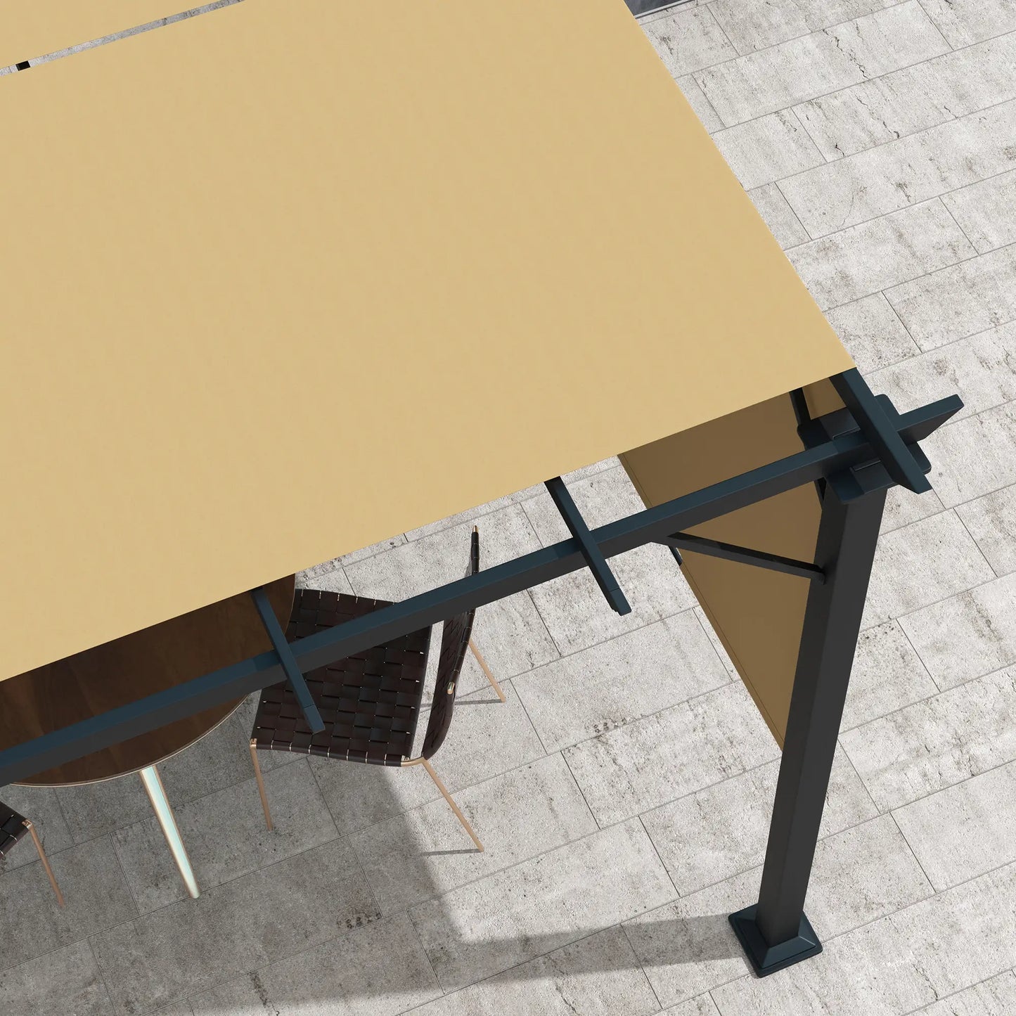 10' x 10' Retractable Pergola Canopy, Brown Pergolas at Gallery Canada