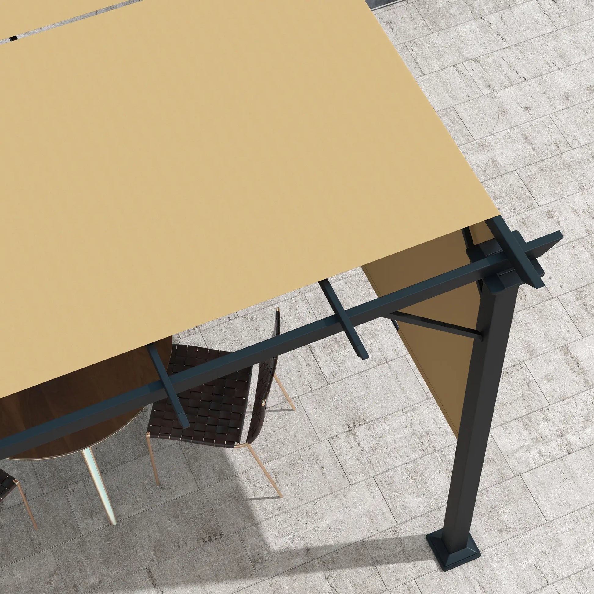 10' x 10' Retractable Pergola Canopy, Brown Pergolas at Gallery Canada