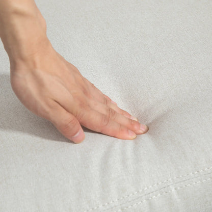 Fabric Recliner Chair, Manual Reclining Sofa, Padded Seat, Cream White Single Sofas at Gallery Canada