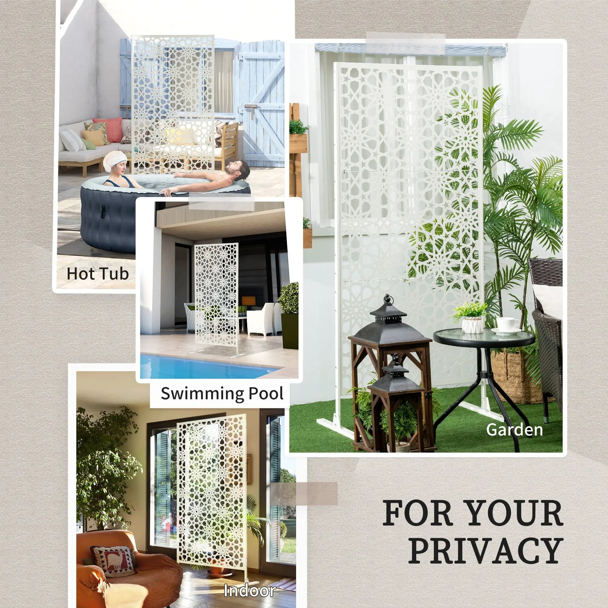 Metal Outdoor Privacy Screen, 36.2