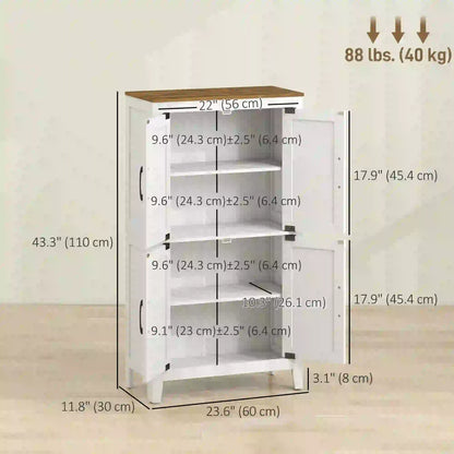 Bathroom Storage Cabinet, Barn Floor Cabinet, White